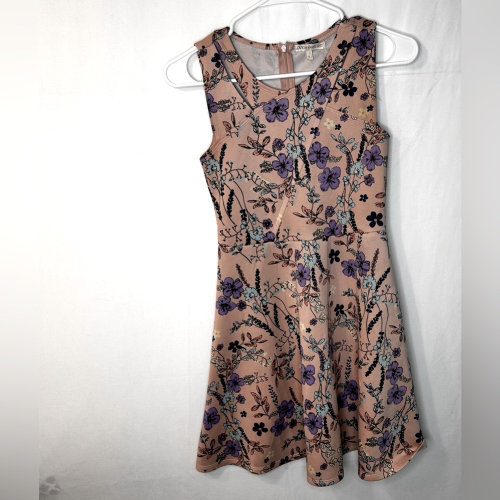 Love @First Sight Floral Sleeveless Pink Purple Blue Girl’s Dress Size L14/16